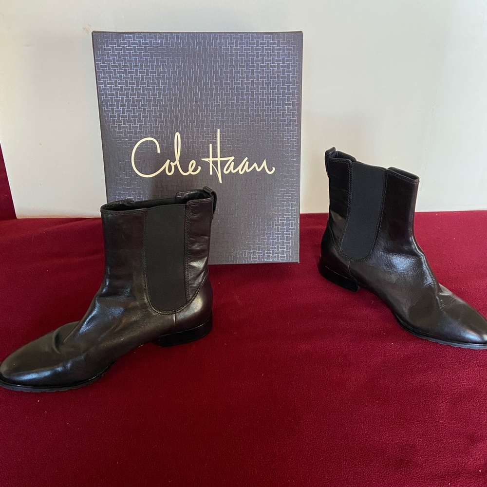 Cole Haan slip on leather boots